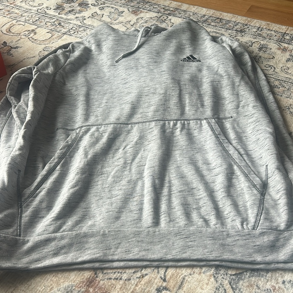 Adidas Men's Heather Gray Hoodie size XL - Picture 4 of 4